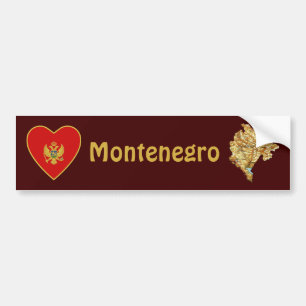 Corazón de la bandera de Montenegro + Pegatina