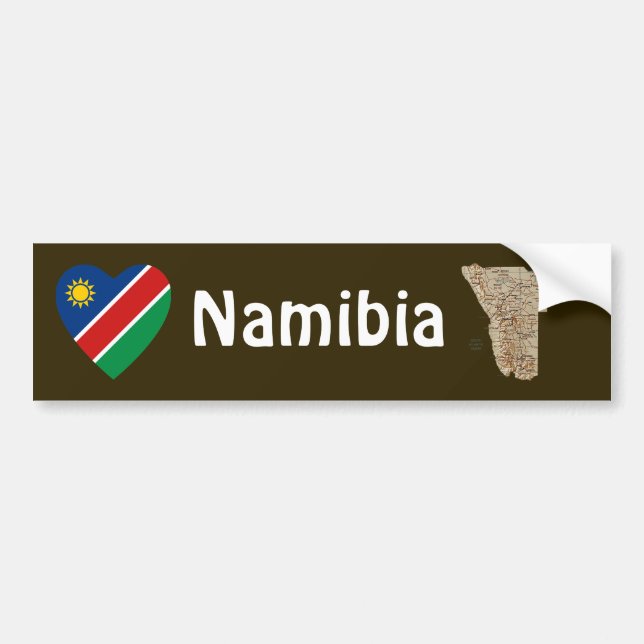 Corazón de la bandera de Namibia + Pegatina para (Frente)