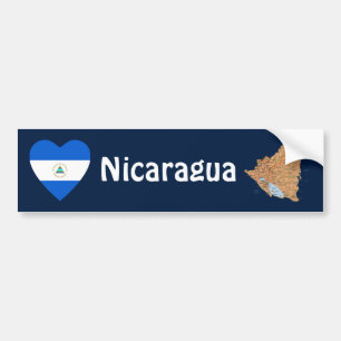 Corazón de la bandera de Nicaragua + Pegatina para
