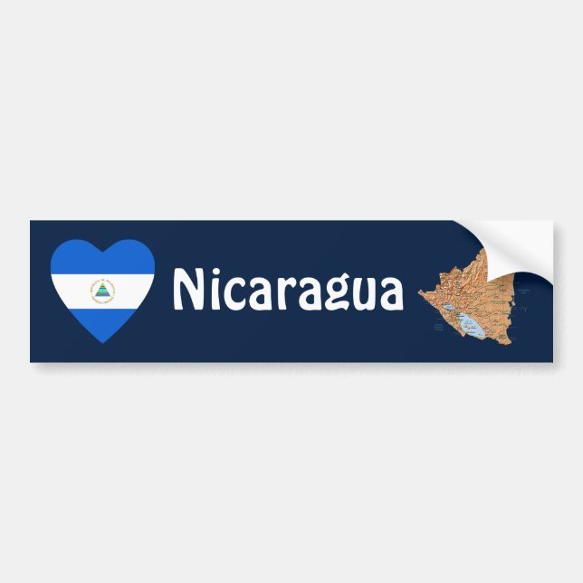 Corazón de la bandera de Nicaragua + Pegatina para (Frente)