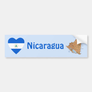 Corazón de la bandera de Nicaragua + Pegatina para