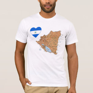 Corazón de la bandera de Nicaragua y camiseta del