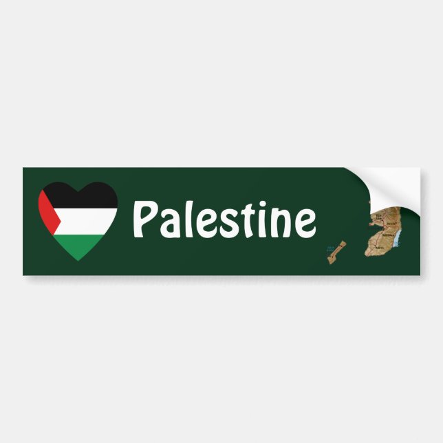 Corazón de la bandera de Palestina + Pegatina para (Frente)