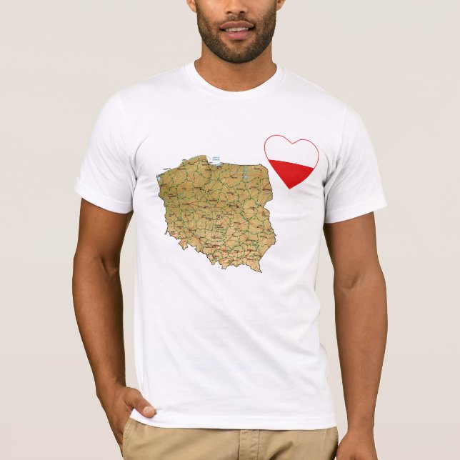 Corazón de la bandera de Polonia y camiseta del (Anverso)