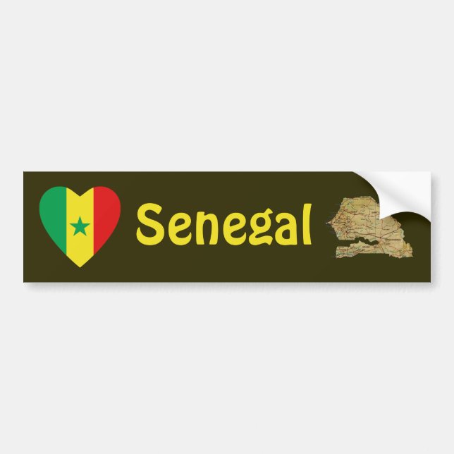 Corazón de la bandera de Senegal + Pegatina para (Frente)
