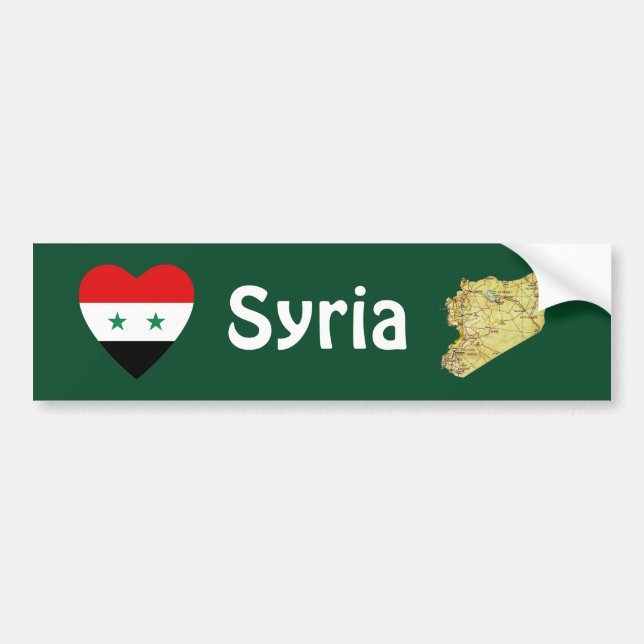 Corazón de la bandera de Siria + Pegatina para el (Frente)