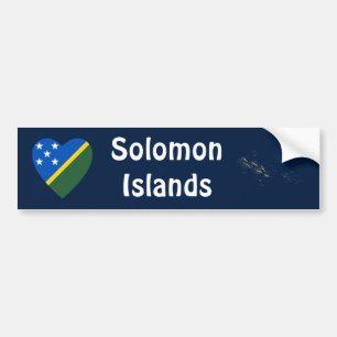 Corazón de la bandera de Solomon Island + Pegatina