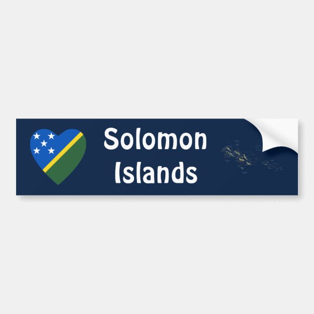 Corazón de la bandera de Solomon Island + Pegatina (Frente)