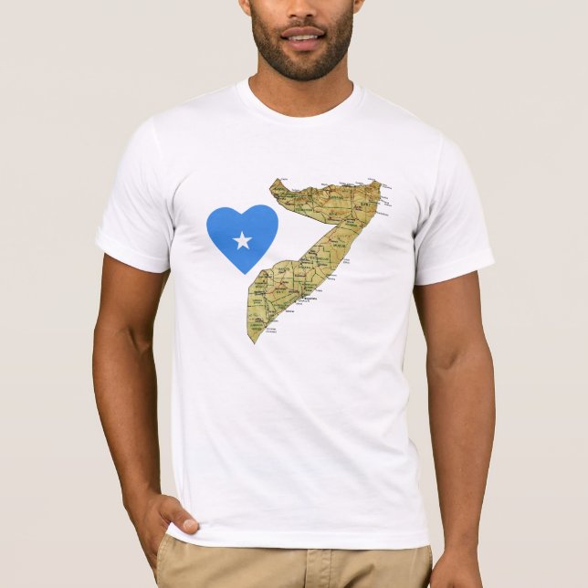 Corazón de la bandera de Somalia y camiseta del (Anverso)