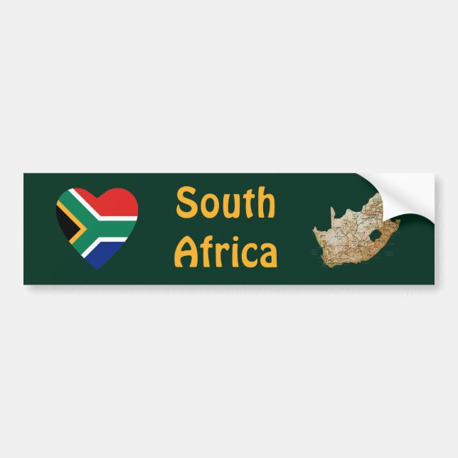 Corazón de la bandera de Suráfrica + Pegatina para (Frente)