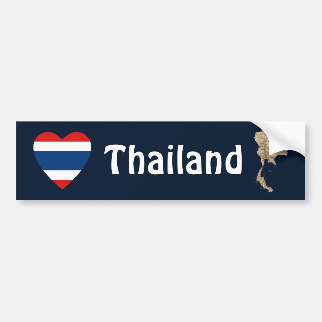Corazón de la bandera de Tailandia + Pegatina para (Frente)