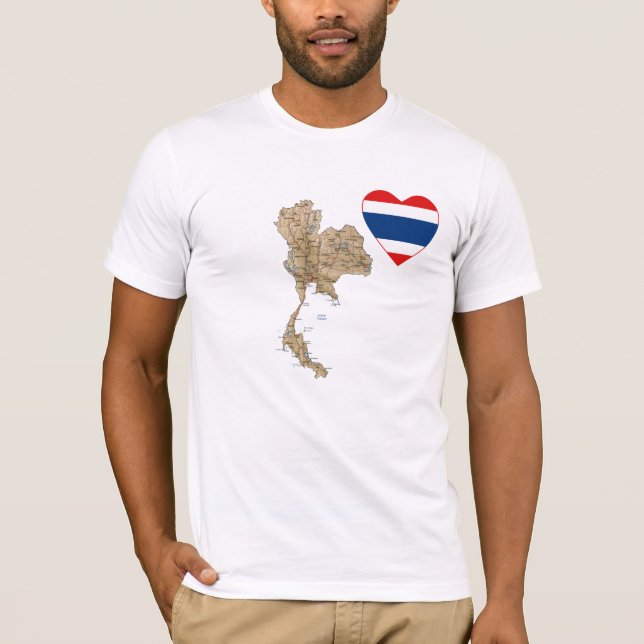 Corazón de la bandera de Tailandia y camiseta del (Anverso)