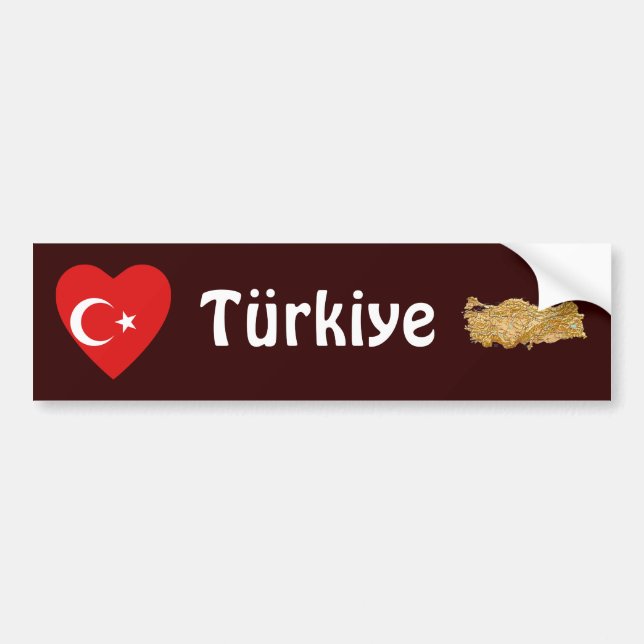 Corazón de la bandera de Turquía + Pegatina para (Frente)