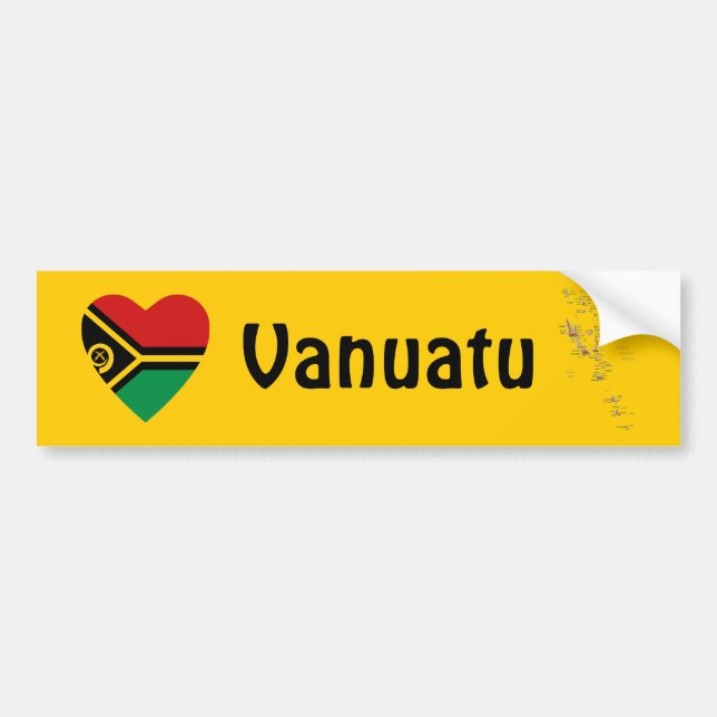 Corazón de la bandera de Vanuatu + Pegatina para (Frente)
