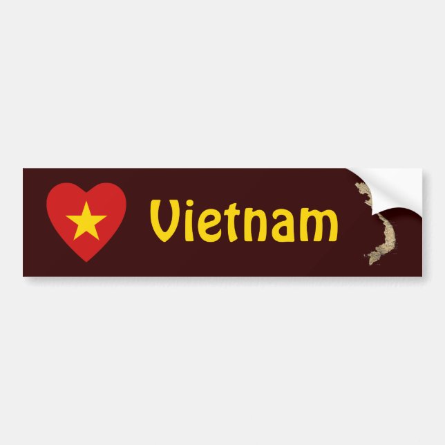 Corazón de la bandera de Vietnam + Pegatina para (Frente)