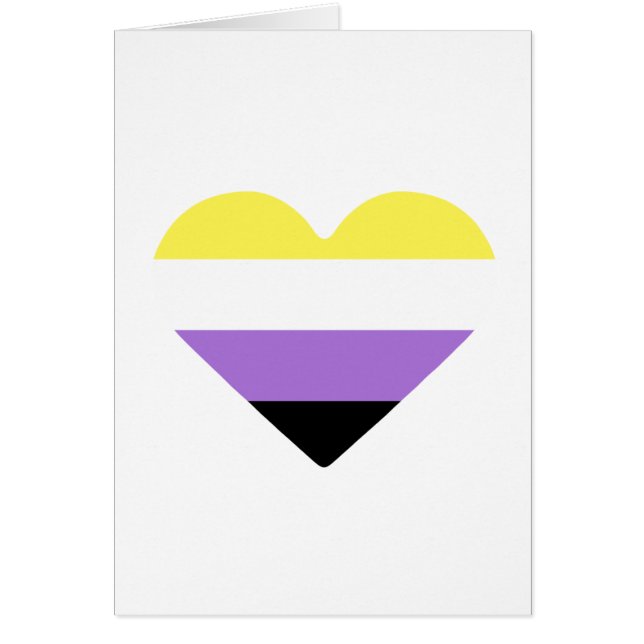 Corazón de la Bandera del Orgullo No Binario (Frente)