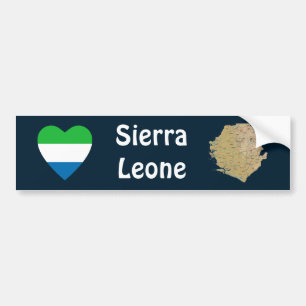 Corazón de la bandera del Sierra Leone + Pegatina
