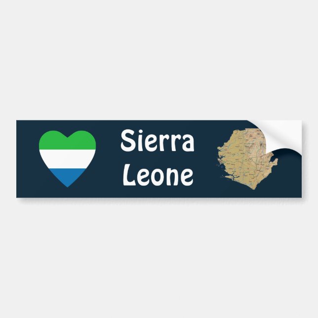 Corazón de la bandera del Sierra Leone + Pegatina (Frente)
