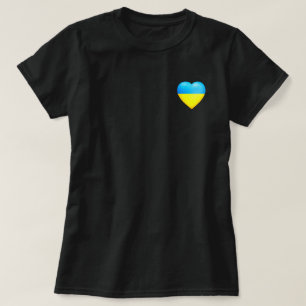 Corazón de la bandera ucraniana de la camiseta de 