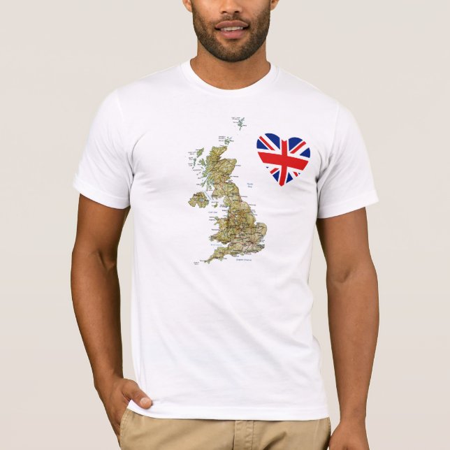 Corazón de la bandera y camiseta BRITÁNICOS del (Anverso)