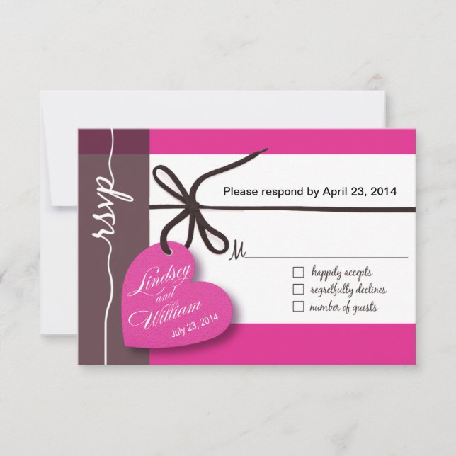 Corazón de la cadena RSVP 1 Respuesta fuschia (Anverso)