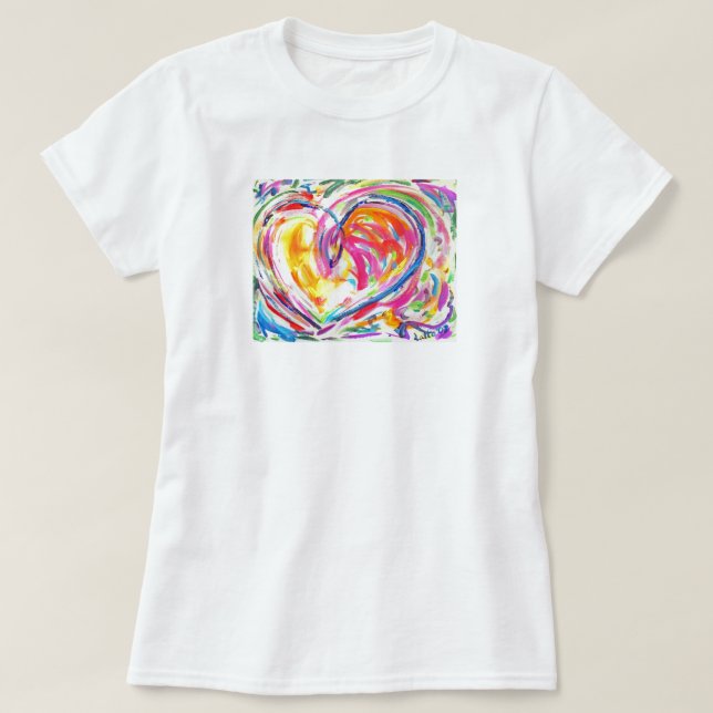 Corazón de la camiseta de la alegría (frente) (Diseño del anverso)