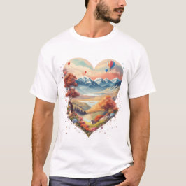 Corazón de la camiseta de la montaña - El amor se 