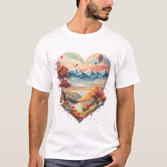 Corazón de la camiseta de la montaña - El amor se  (Anverso)
