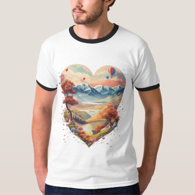Corazón de la camiseta de la montaña - El amor se  (Anverso)