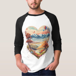 Corazón de la camiseta de la montaña - El amor se 