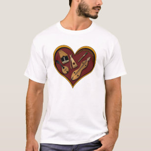 Corazón de la camiseta de la música