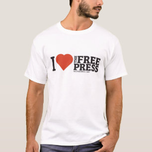 Corazón de la camiseta de los hombres de la prensa