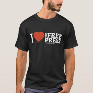 Corazón de la camiseta de los hombres de la prensa