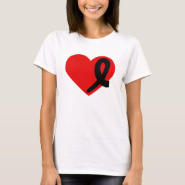 Corazón de la camiseta del cáncer del melanoma y
