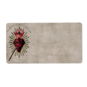Corazón de la etiqueta de Jesús Avery