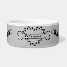 Corazón de la huella Paw Cuenco mascota personaliz
