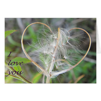 Corazón de la planta de tarjetas de felicitación: