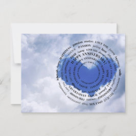 Corazón de la tarjeta de aniversario feliz de JW e