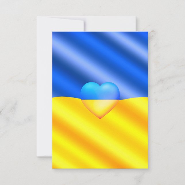 Corazón de la tarjeta de bandera de Ucrania - Libe (Anverso)