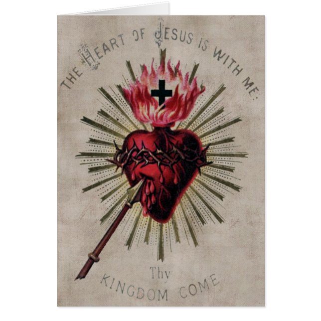 Corazón de la tarjeta de Jesús (Frente)