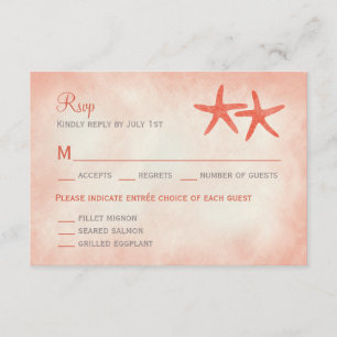Corazón de la tarjeta de respuesta RSVP/Starfish d