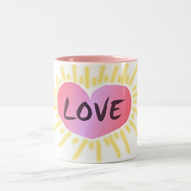 Corazón de la taza de café del amor (Centro)