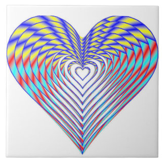Corazón de la teja del arco iris