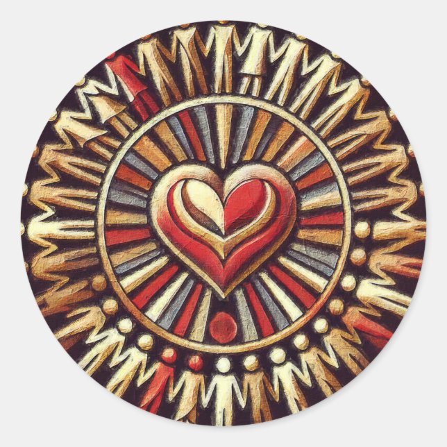Corazón de la Unidad: Weltfrieden - Pegatina Mundi (Anverso)