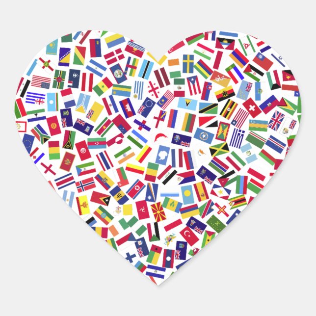 corazón de las naciones pegatinas (Anverso)