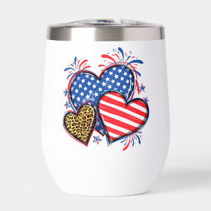 Corazón de leopardo de la bandera americana Sublim