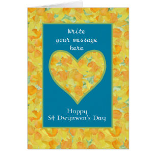 Corazón de los narcisos del día del St Dwynwen d