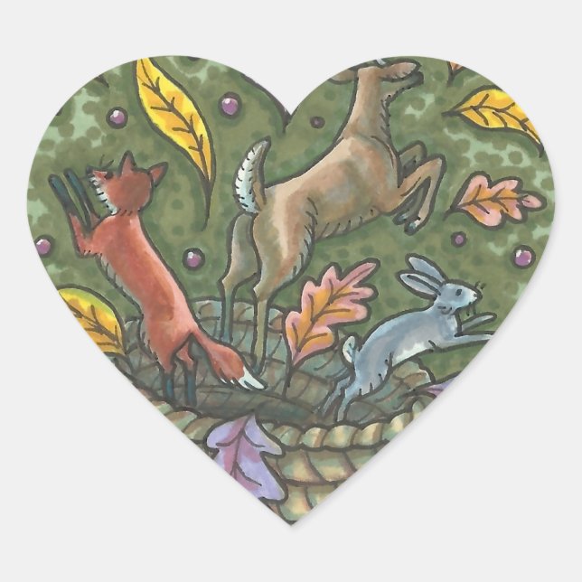 Corazón de los PEGATINAS de la NATURALEZA DE CORNU (Anverso)