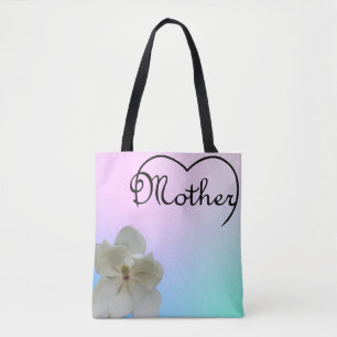 Corazón de madre y magnolia en bolsa de tocador pa