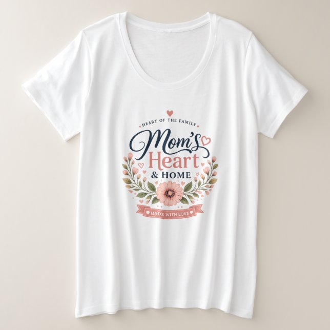 Corazón de Mamá y Hogar | Camiseta del Día de la M (Anverso del diseño)